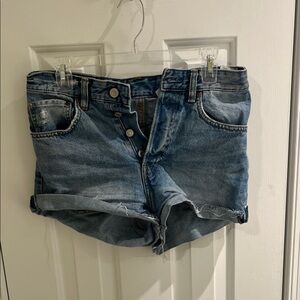 H&M Blue High Waist Denim Shorts
